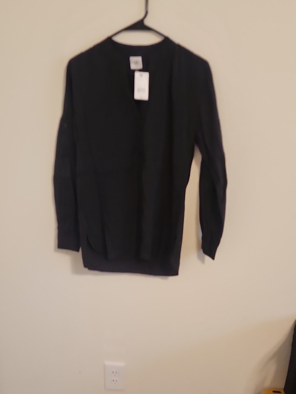 Women Classic Black V-Neck Shirt